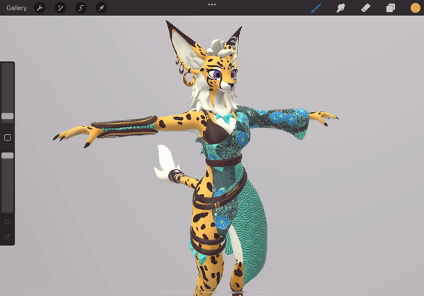 Panning and zooming my work-in-progress VRChat avatar, based on Kina by natchdeux